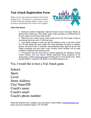 Teal Attack Registration Form - mioca