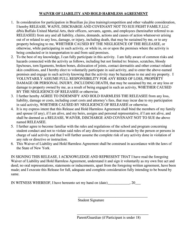 hold harmless agreement Preview on Page 1