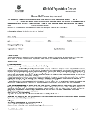 Horse Half-Lease Agreement