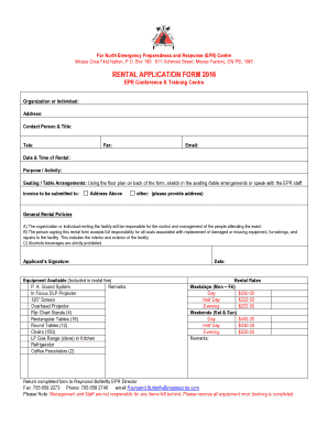 Fillable Online EPR Rental Application Form 2016 - moosecree.com Fax ...