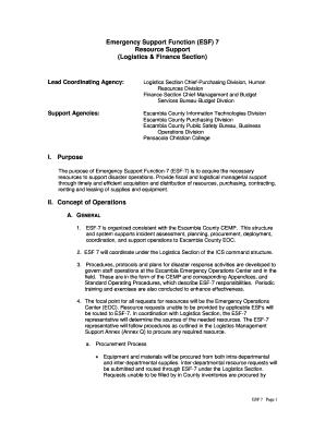 Emergency Support Function (ESF) 7