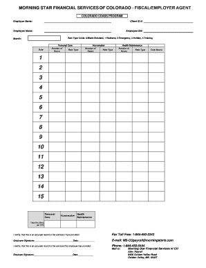 Colorado CDASS Program Timesheet