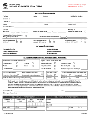 Fillable Online CALIFORNIA LOTTERY Fax Email Print - pdfFiller