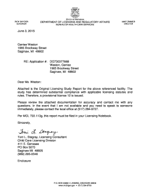 RE: Application #: DG730377668 - dleg state mi