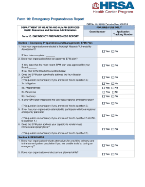 Template maker gift box - Form 10: Emergency Preparedness Report - bphc hrsa