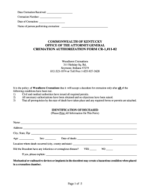 fillable cremation authorization form edit print download form cremation authorization form