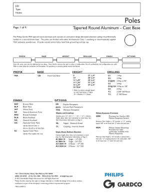 Job hazard analysis - Tapered Round Aluminum Poles - Cast Base ... - Villa Lighting