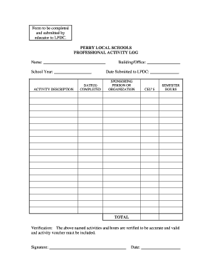 Job log template - Professional Activity Log.doc - perrylocal