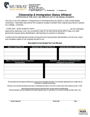 Affidavit letter for immigration - Citizenship & Immigration Status Affidavit - campus murraystate