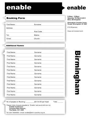 Enable 2015 booking form - sellyelim