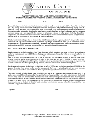 Fillable Online PAYMENT AUTHORIZATION AND INFORMATION RELEASE FORM Fax Email Print - pdfFiller