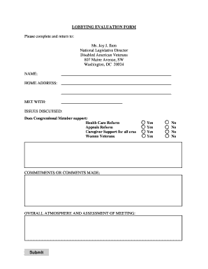 LOBBYING EVALUATION FORM - dav.org