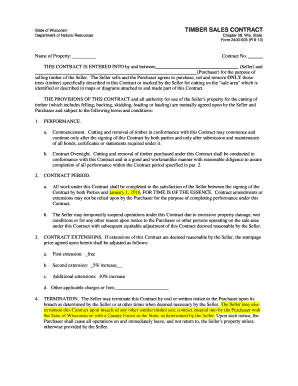 Fillable Online dnr wi Timber Sales Contract merge . Timber Sales ...