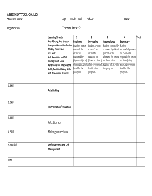 assessment tool template