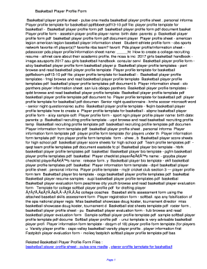 Basketball Player Profile Form. Basketball Player Profile Form