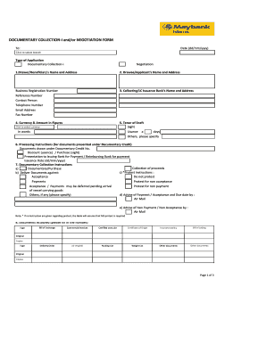 DOCUMENTARY COLLECTION-i and/or NEGOTIATION FORM