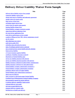 Waiver sample - Delivery Driver Liability Waiver Form Sample. delivery driver liability waiver form sample - mbsu