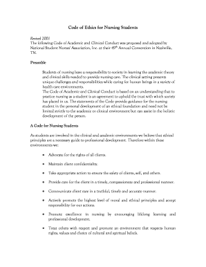Fillable Online Code of Ethics for Nursing Students Fax Email Print ...