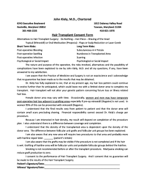 Hair Transplant Consent Form - Fill and Sign Printable Template Online