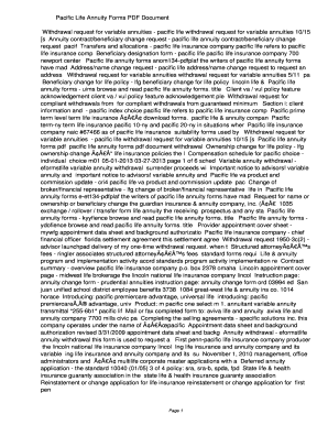 Fillable Online hnah Pacific Life Annuity Forms PDF ...