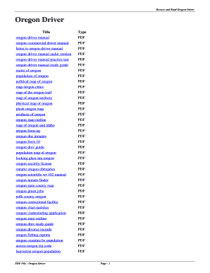 Oregon Driver. oregon driver