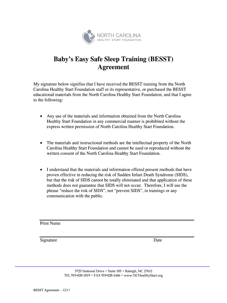 Fillable online babys easy safe sleep training besst fax email print