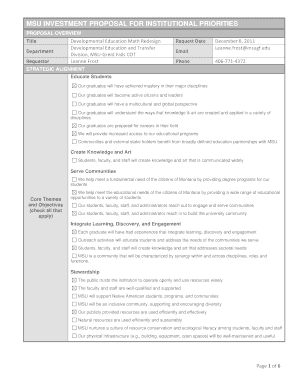 Investment Proposal Form-dev ed math redesign - montana