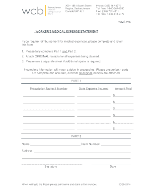 Worker's Medical Expense Statement