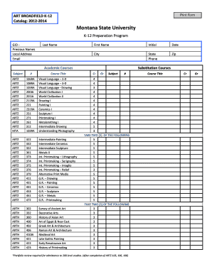 ART K-12 Broadfield - Montana State University