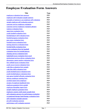 Employee Evaluation Form Answers. employee evaluation form answers - kfjq