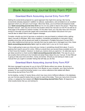 Fillable Online Blank Accounting Journal Entry Form. blank accounting ...