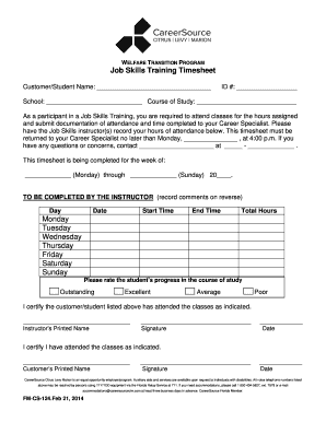 Printable timesheet - WELFARE TRANSITION PROGRAM