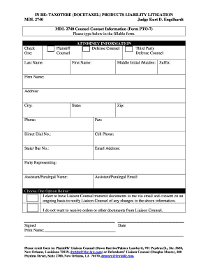 IN RE: TAXOTERE (DOCETAXEL) PRODUCTS LIABILITY LITIGATION ...