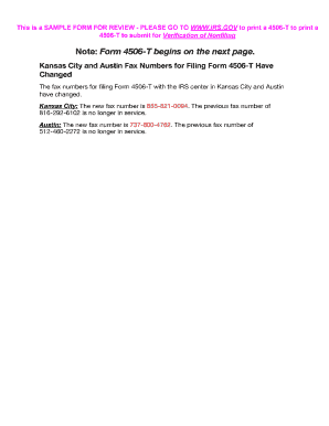 Non filing letter irs - Note: Form 4506-T begins on the next page.