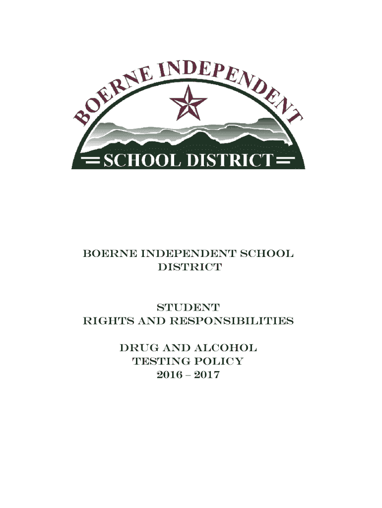 DRUG AND ALCOHOL TESTING POLICY - boerne-isd.net Preview on Page 1