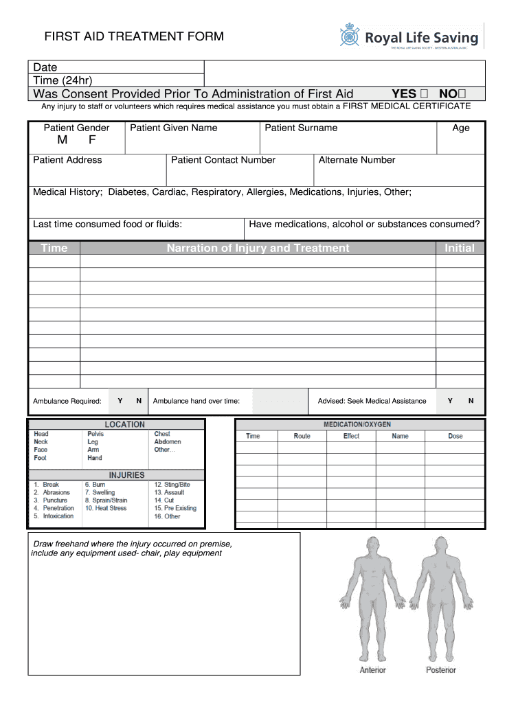 First Aid Form Pdf Fill Online Printable Fillable Blank PdfFiller