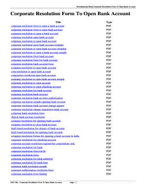 Corporate Resolution Form To Open Bank Account - zqjhv.info