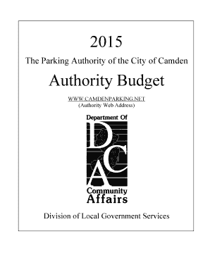 2015 Authority Budget - The Parking Authority Of City Of Camden - camdenparking