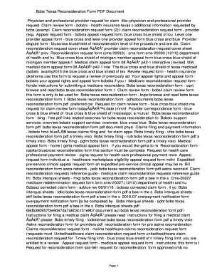 Fillable Online fqmf Bcbs Texas Reconsideration Form PDF ...