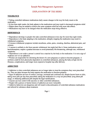 Fillable Online thetinman Sample Pain Management Agreement Fax Email ...