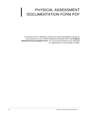 Fillable Online Physical Assessment Documentation Form. physical ...