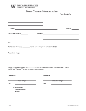 Team Change Memorandum