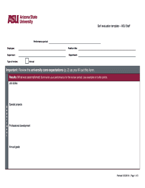 Iep template - Performance Appraisal Template - ASU Staff - asu