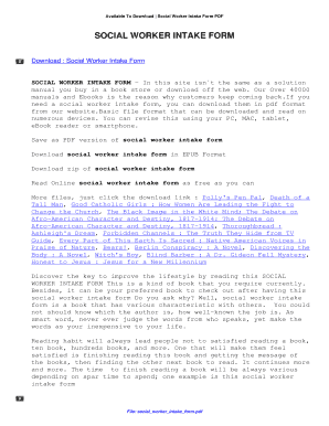 Fillable Online alhanse Social Worker Intake Form. Social Worker Intake ...