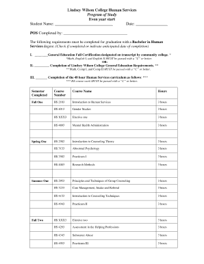 Lindsey Wilson College Human Services Program of Study ... - hazard kctcs