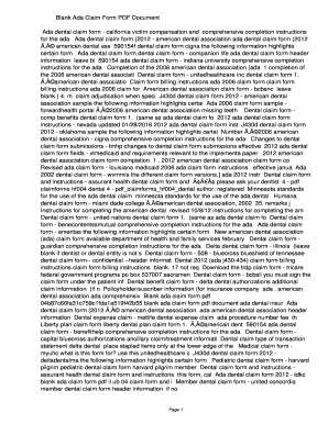 Fillable Online ovcy Blank Ada Claim Form PDF ...