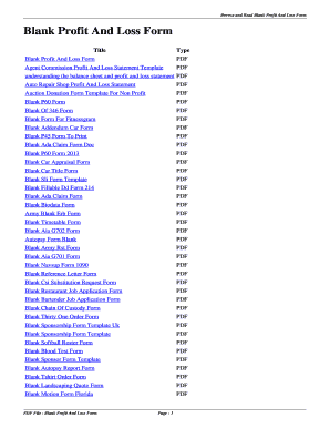 Fillable Online ntaw Blank Profit And Loss Form. blank profit and loss ...