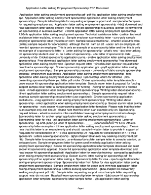 Application Letter Asking Employment Sponsorship PDF 71d341789bff69511052ea5bcf28c6c1. Application Letter Asking Employment Sponsorship - pazs