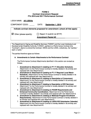 LIDDA Performance Contract Amendment Packet #2, FYs 2016 and 2017. LIDDA Performance Contract Amendment Packet #2, FYs 2016 and 2017 - dads state tx