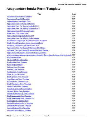 acupuncture intake form template